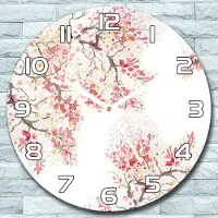 Coloray Wanduhr aus Glas Rund fi 30 Frühling Kirschblüte Quarz Deko Wohnzimmer Büro