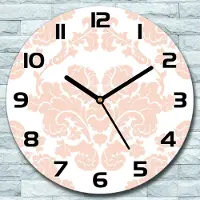 Coloray Wanduhr aus Glas Rund fi 30 Blumen rosa weiß Quarz Deko Schlafzimmer Büro