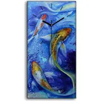 Coloray Dekor Leinwand Uhr Wandbilder 30x60 Malerei Tier Fische Koi Wasser Kunst - schwarze Hände