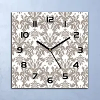 Coloray Wanduhr Echt-Glas-Küchenuhr Barock floral gold Quarz 30x30 Deko Bilder