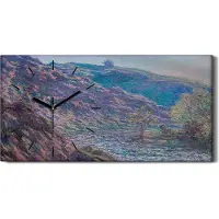 Coloray Wandbild Leinwand Bilder mit Uhr Quarz 60x30 Der alte Baum am Zusammenfluss - schwarze Hände