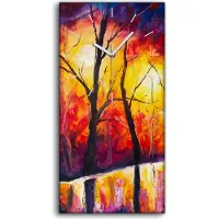 Coloray Dekor Leinwand Uhr Wandbilder Quarz 30x60 Ausdrucksstarke Malerei Abend Park - weiße Hände