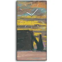 Coloray Wandbild Leinwand Bilder Wanduhr Geräuschlos 30x60 Sonnenuntergang in Etretat - weiße Hände