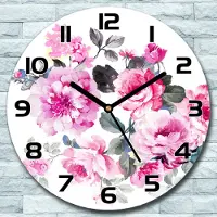 Coloray Wanduhr aus Glas Rund fi 30 Elegante Blumen Quarz Deko Schlafzimmer Büro