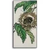 Coloray Wanduhr Uhr Wandbild Leinwand 30x60 Malerei Asiatischer Zweige Blätter Kunst - weiße Hände