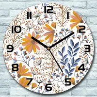 Coloray Wanduhr aus Glas Rund fi 30 Böhmische Blume Quarz Deko Wohnzimmer Büro