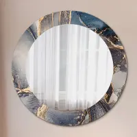 Coloray Spiegel - Mirror zum Wandspiegel Schlafzimmer – Schminkspiegel- Beton textur- Ø60cm