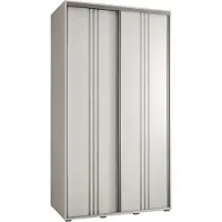 MEBLE KRYSPOL Davos 6 Schrank, zwei Türen - 235,2x140x60 cm - Weiß Weiß Silber