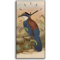 Coloray Leinwand Uhr Küche Wohnzimmer Bild 30x60 Vögel Wild Tiere Zeichnung Kunst - schwarze Hände