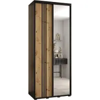 MEBLE KRYSPOL Davos 7 Schrank, zwei Türen - 235,2x120x45 cm - Schwarz Artisan Schwarz