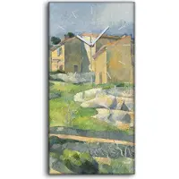 Coloray Leinwand Uhr Küche Wohnzimmer Bild Geräuschlos 30x60 Häuser in der Provence - weiße Hände