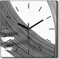 Coloray Uhr auf Leinwand 30x30 cm Wand Uhr Dekoration Wohnzimmer Segeltuch schwarze Hände -Abstraktion Kunstkunst
