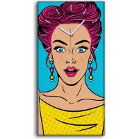 Coloray Leinwand Wanduhr Wandkunst Uhr 30x60 Abstrakte Malerei OMG Comics Kunst - weiße Hände