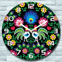 Coloray Wanduhr aus Glas Rund fi 30 Volkspolnische Bunte Quarz Deko Schlafzimmer Büro
