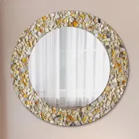 Coloray Okrúhle zrkadlo s modernou potlačou - Dekoratívne zrkadlo na stenu - terrazzo vzor - Ø50cm