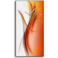 Coloray Leinwand Uhr Küche Wohnzimmer Bild Geräuschlos 30x60 Abstrakte Wellen Kunst - weiße Hände