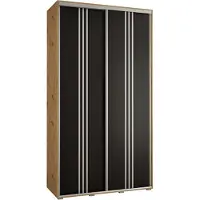 MEBLE KRYSPOL Davos 6 Schrank, zwei Türen - 235,2x140x45 cm - Artisan Schwarz Silber
