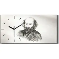 Coloray Leinwand Wanduhr Wandkunst Uhr Geräuschlos 60x30 Zeichnen Kunstwerk Skizze Kunst - schwarze Hände