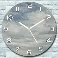 Coloray Wanduhr aus Glas Rund fi 30 Blau Wolken Himmel Quarz Deko Wohnzimmer Büro
