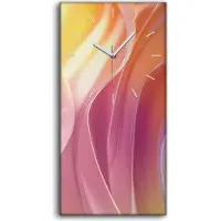 Coloray Leinwand Uhr Küche Wohnzimmer Bild 30x60 Malerei Abstrakte Kunst Wellen - weiße Hände
