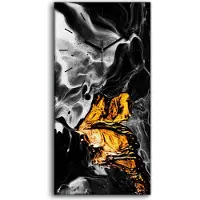Coloray Wanduhr Leinwand Bild Uhr Kunstdruck 30x60 Foto Kreative abstrakte Hand bemalt - schwarze Hände
