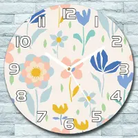 Coloray Wanduhr aus Glas Rund fi 30 Geometrische Blumen Quarz Deko Schlafzimmer Büro