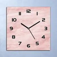 Coloray Wanduhr Echt-Glas-Küchenuhr Rosa Pinsel rosa Quarz Lautlos 30x30 Deko Bilder