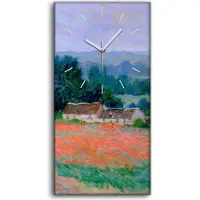 Coloray Küchenuhr Bürouhr Leinwand Uhr Geräuschlos 30x60 Heuhaufen an der Giverny - weiße Hände