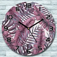 Coloray Wanduhr aus Glas Rund fi 30 Lila Dschungel Quarz Deko Schlafzimmer Büro
