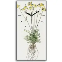 Coloray Küche Wohnzimmer Wand Leinwand Uhr 30x60 Gemälde Blumen Pflanzen Kunst - schwarze Hände