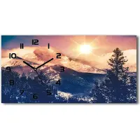 Tulup Wanduhr aus Glas – 60x30 cm - Glasbild - Glasuhr - Gehärtetes Glas - schwarze-zeiger - Colorado Mountains