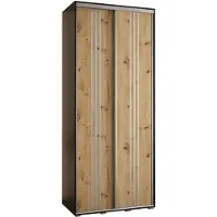 MEBLE KRYSPOL Davos 6 Schrank, zwei Türen - 235,2x110x45 cm - Schwarz Artisan Silber