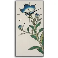 Coloray Wanduhr Uhr Wandbild Leinwand 30x60 Malerei Asiatische Blumen Pflanzen Kunst - schwarze Hände