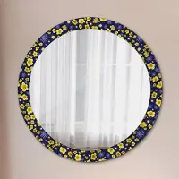 Coloray Spiegel - Mirror zum Wandspiegel Schlafzimmer – Schminkspiegel- niedlich klein blumen- Ø90cm