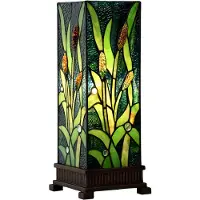 Clayre & Eef Tiffany Tischlampe 18x18x45 cm Grün Glas