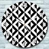 Coloray Wanduhr aus Glas Rund fi 30 Geometrische Muster Quarz Deko Schlafzimmer Büro