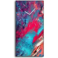 Coloray Dekor Leinwand Uhr Wandbilder Quarz 30x60 abstrakte bunte Moderne futuristisches - weiße Hände