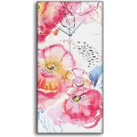 Coloray Dekor Leinwand Uhr Wandbilder 30x60 Wandkunst stilisiert Aquarell Rosen - weiße Hände