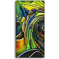 Coloray Wanduhr Uhr Wandbild Leinwand 30x60 Foto geometrische Designelemente Kunst - schwarze Hände