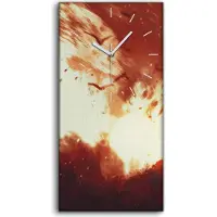 Coloray Dekor Leinwand Uhr Wandbilder 30x60 Mann mit einem Gewehr Feuer Flammen - weiße Hände