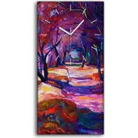 Coloray Leinwand Wanduhr Wandkunst Uhr 30x60 Foto Wandbild Landschafts Wälder Pfad - weiße Hände