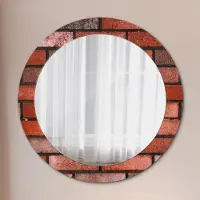 Coloray Spiegel - Mirror zum Wandspiegel Schlafzimmer – Schminkspiegel- Rot Ziegel- Ø70cm