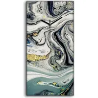 Coloray Wandbild Leinwand Bilder mit Uhr Geräuschlos 30x60 Malerei Abstrakte Kunst - schwarze Hände