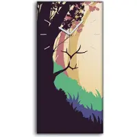 Coloray Küchenuhr Bürouhr Leinwand Uhr Quarz 30x60 Innovative Kunst Wald Landschaft - weiße Hände