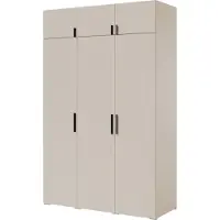 Mzm24 Drehtürenschrank mit Aufsatz Napoli 3D 150 Kaschmir (schwarzer oder goldener Griff)