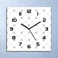 Coloray Wanduhr Echt-Glas-Küchenuhr Verbundene Quadrate Quarz 30x30 Deko Bilder