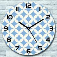Coloray Wanduhr aus Glas Rund fi 30 Schäbig blau weiß Quarz Deko Schlafzimmer Büro