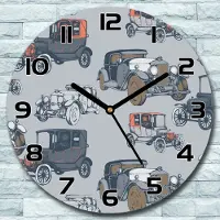 Coloray Wanduhr aus Glas Rund fi 30 Oldtimer grau blau Quarz Deko Schlafzimmer Büro