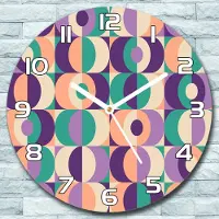 Coloray Wanduhr aus Glas Rund fi 30 Vintage Abstraktion Quarz Deko Schlafzimmer Büro