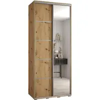 MEBLE KRYSPOL Davos 5 Schrank, zwei Türen - 235,2x110x45 cm - Artisan Artisan Silber